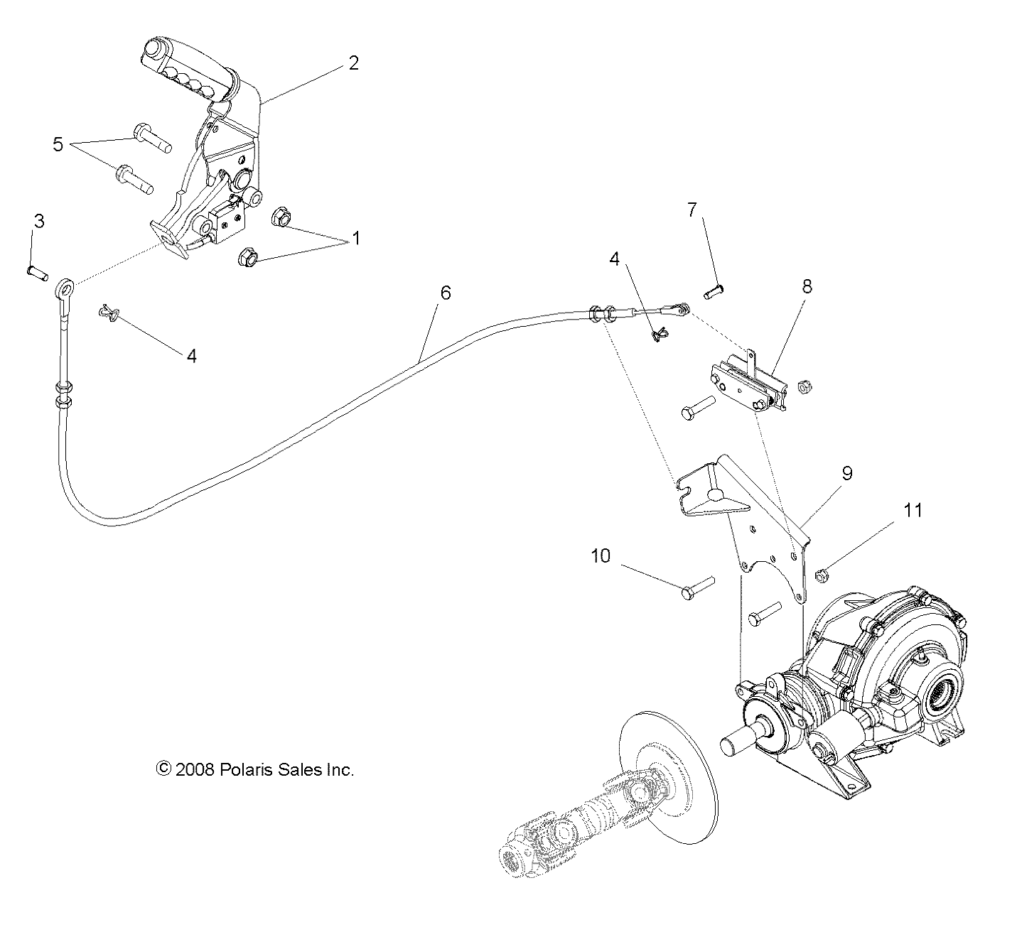 Part Number : 7081517 PARK BRAKE CABLE