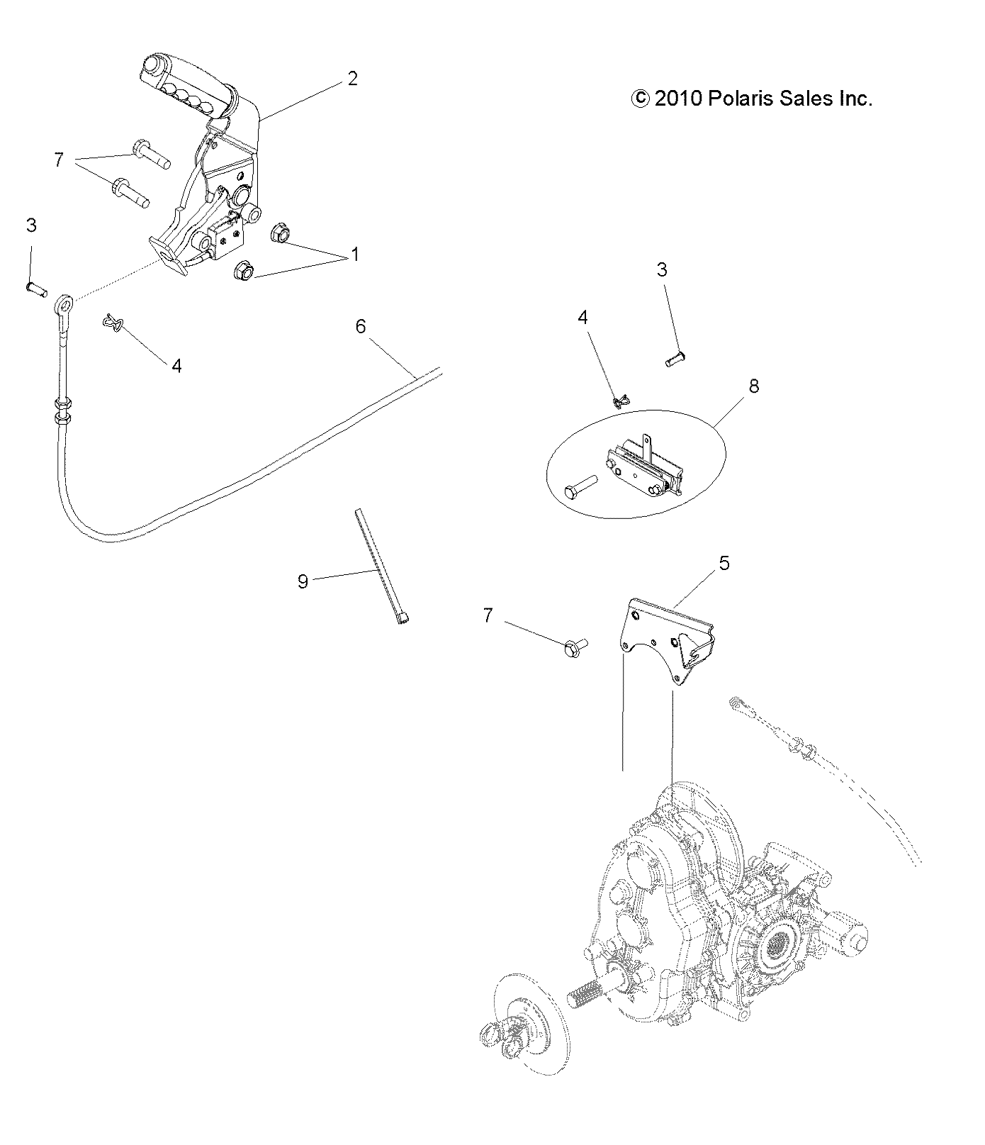 Part Number : 1911786 PARK BRAKE CALIPER ASSEMBLY