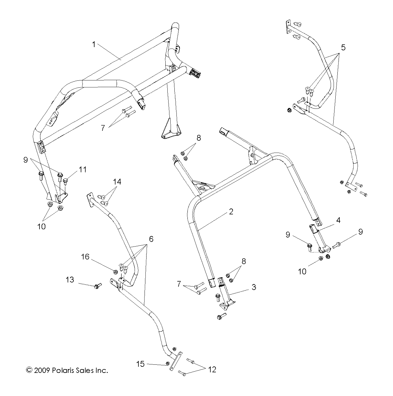 Foto diagrama Polaris que contem a peça 1016800-458