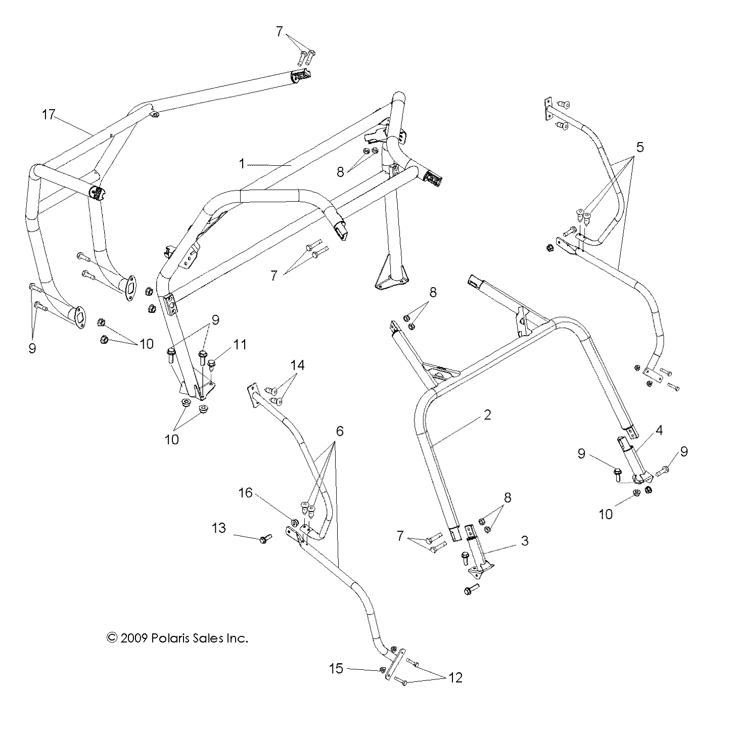 Foto diagrama Polaris que contem a peça 1016717-458