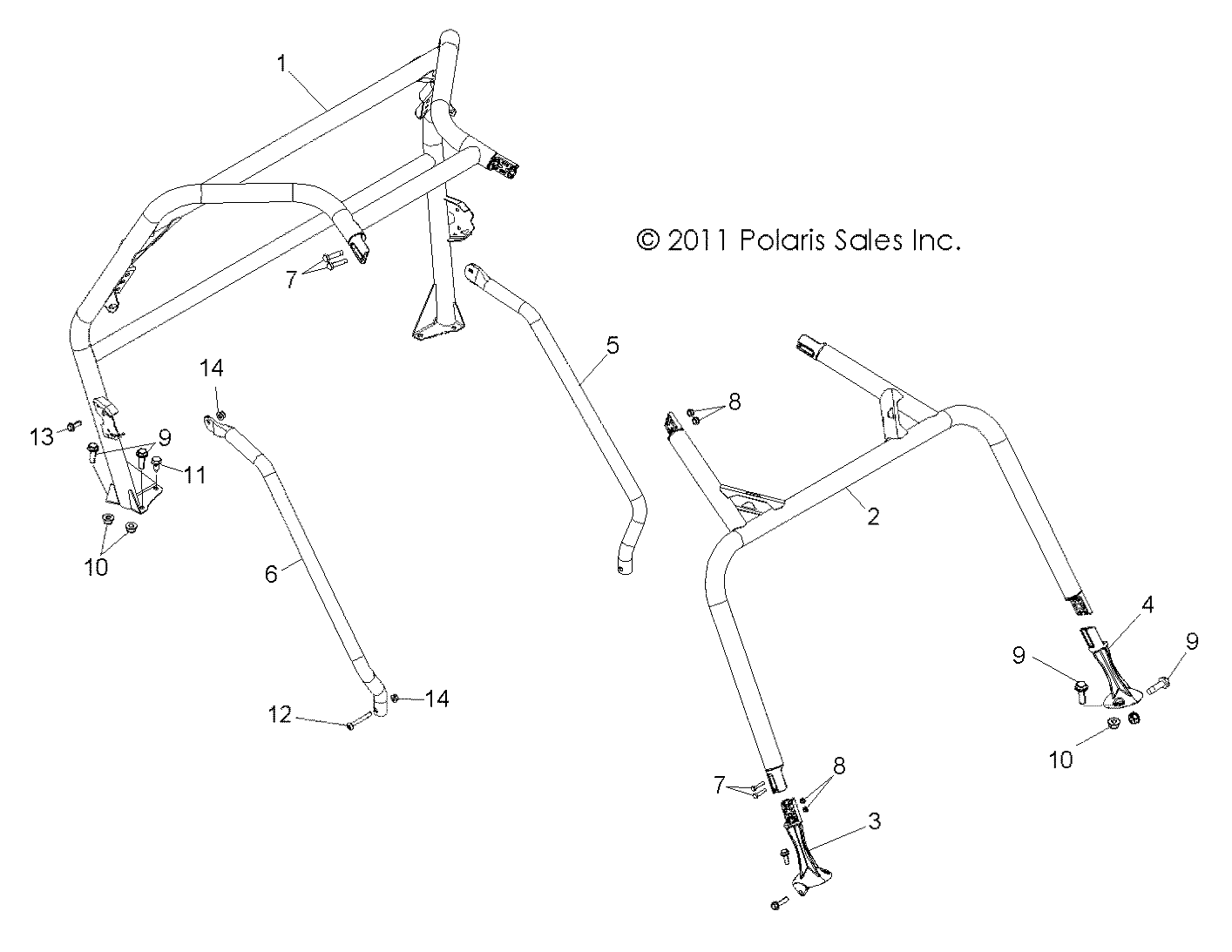 Foto diagrama Polaris que contem a peça 5336741-458