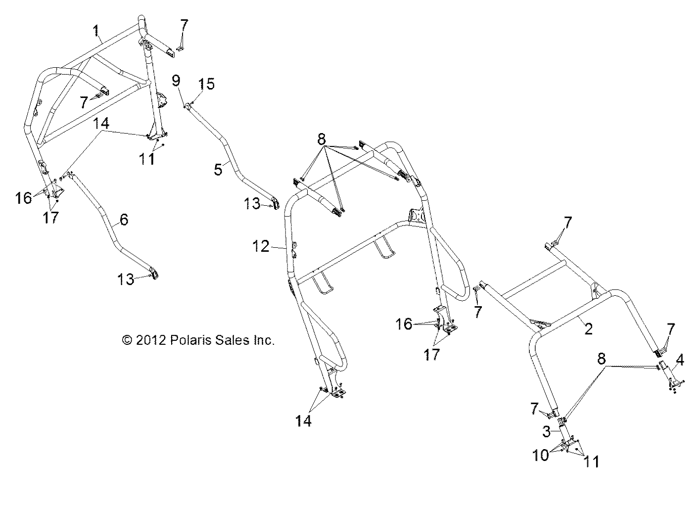 Foto diagrama Polaris que contem a peça 1017925-458
