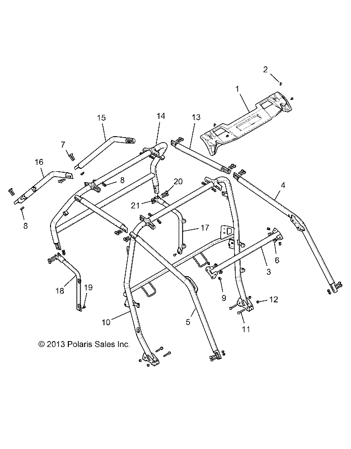 Part Number : 1020054-458 WELD-HOOP ROPS MID MP BLK