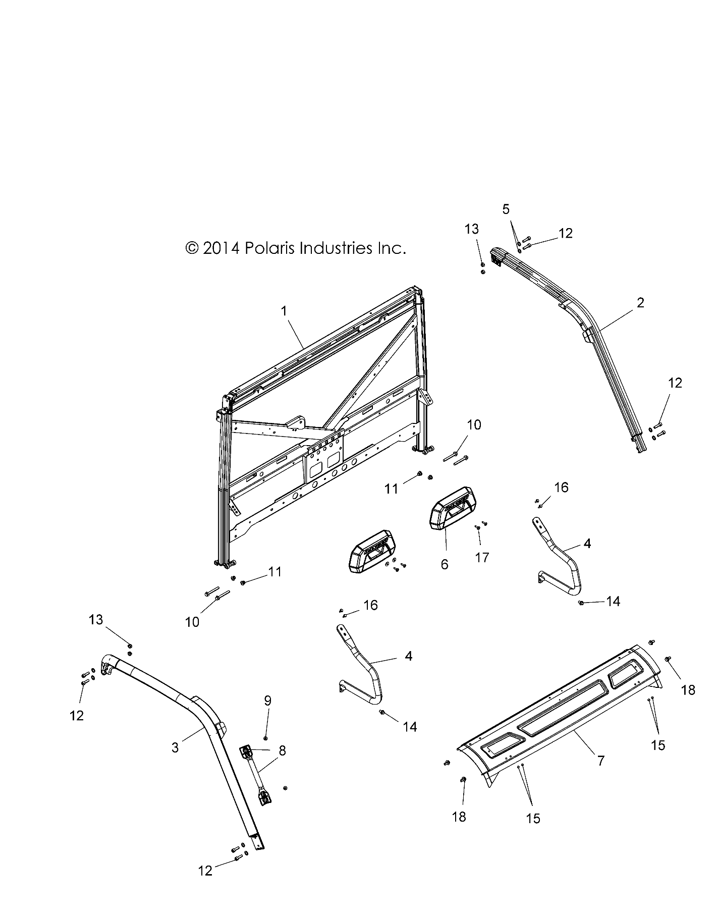 Part Number : 1020555-458 CAB FRAME WELD  REAR  MATTE BL