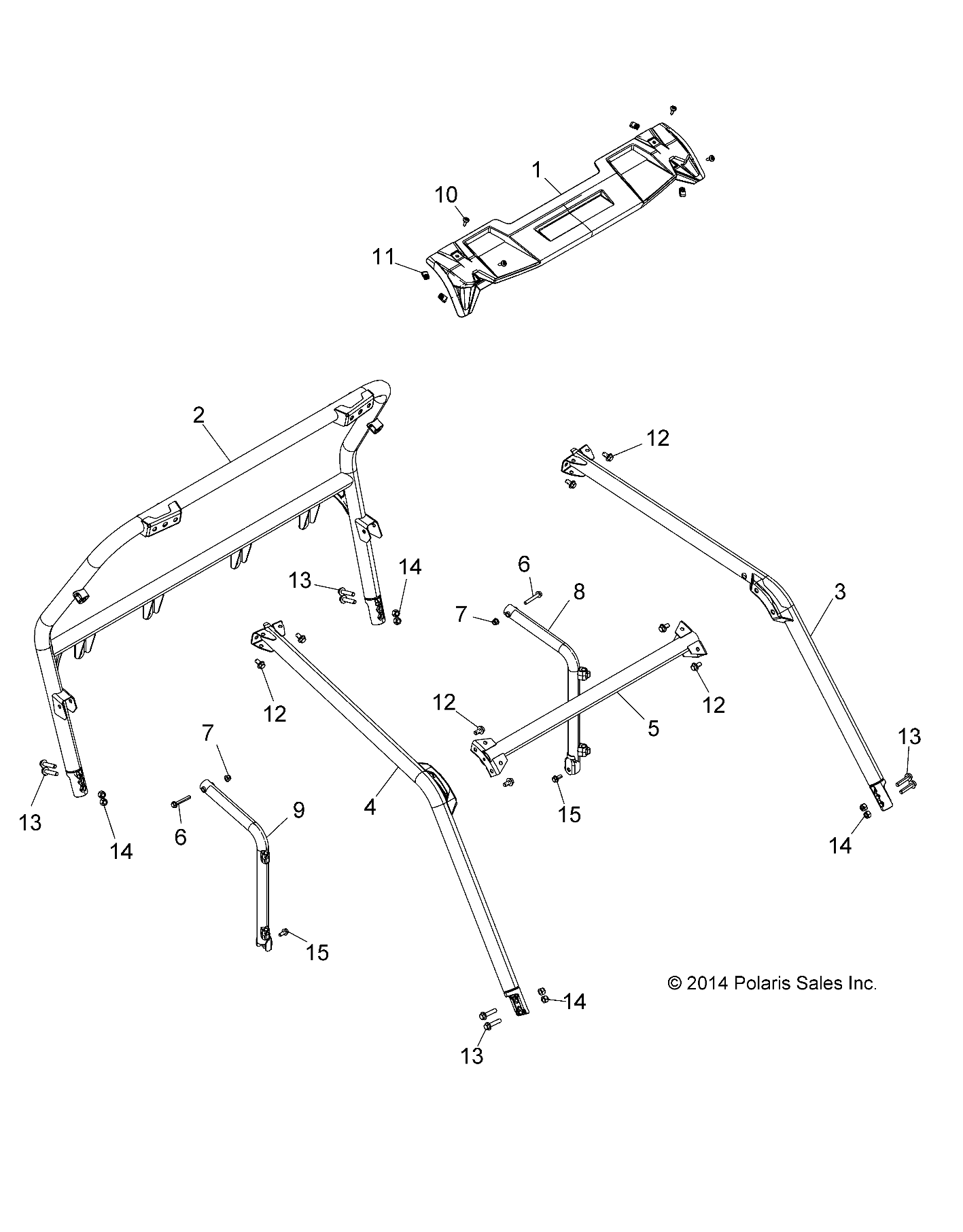 Foto diagrama Polaris que contem a peça 1020403-458