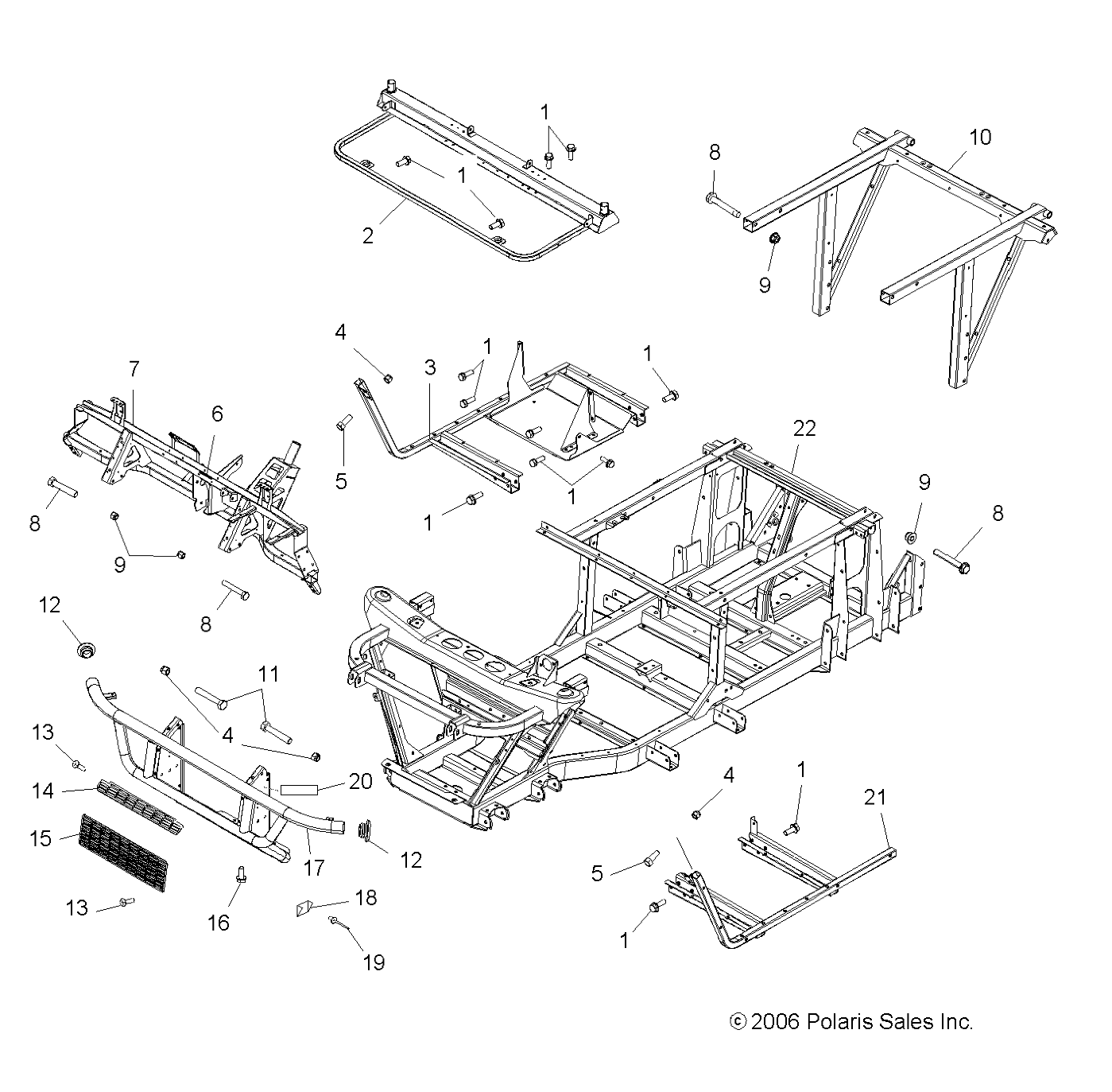 Part Number : 1015722-067 WELD-MAIN FRAME  6X6 BLK