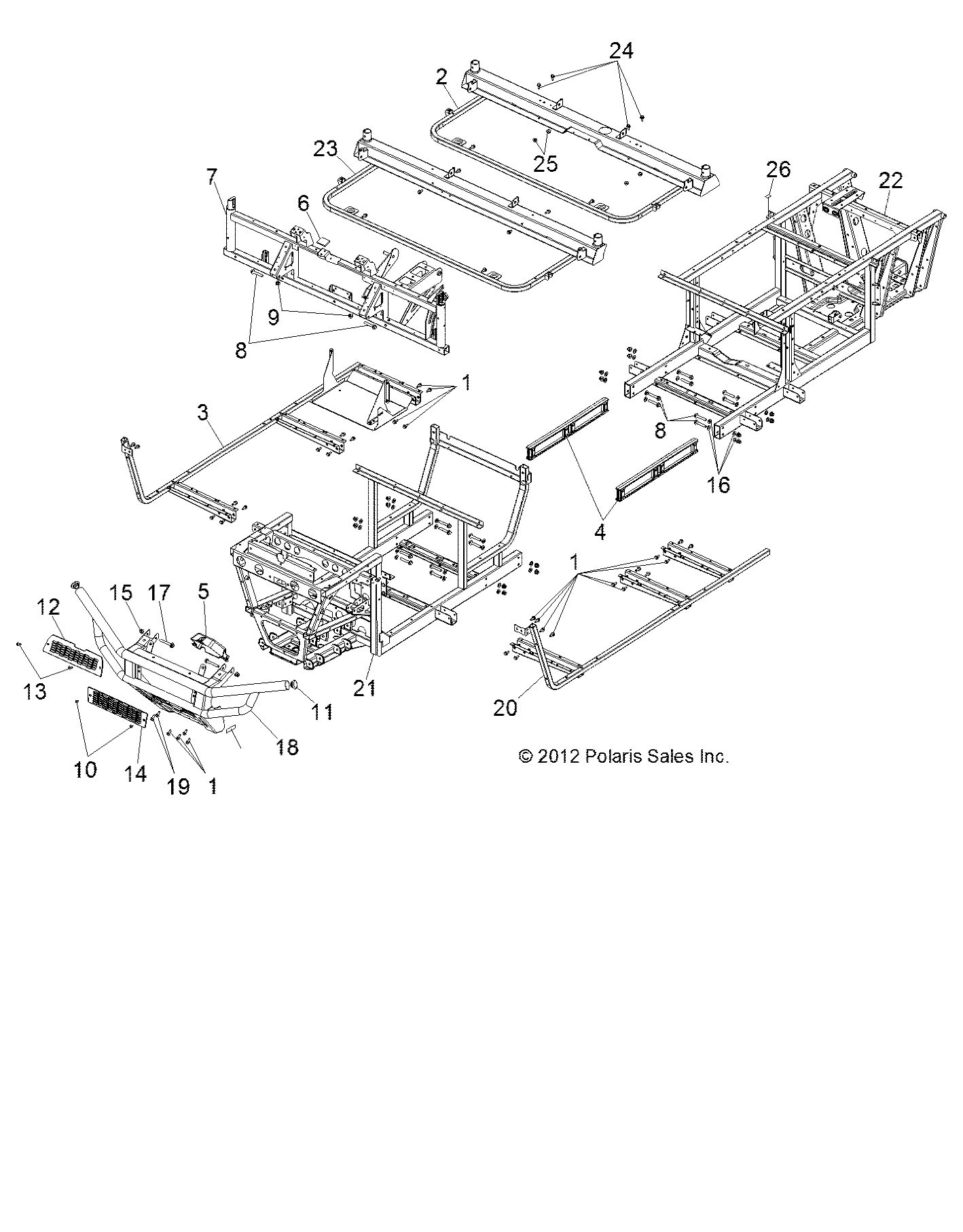 Part Number : 1017648-458 WELD-FRAME REAR M BLK