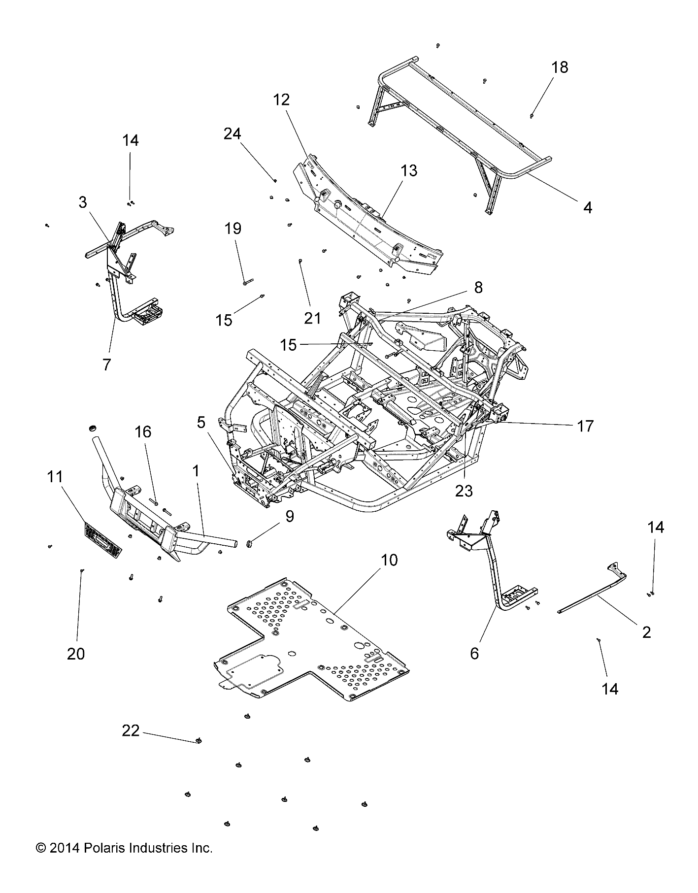 Part Number : 1020588-329 CAB SUPPORT WELD  REAR  BLACK