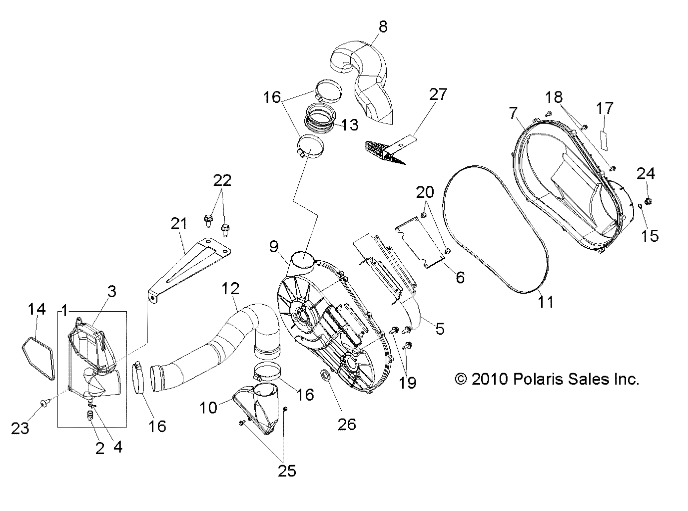 Part Number : 5438326 CLUTCH DUCT  AIR OUTLET