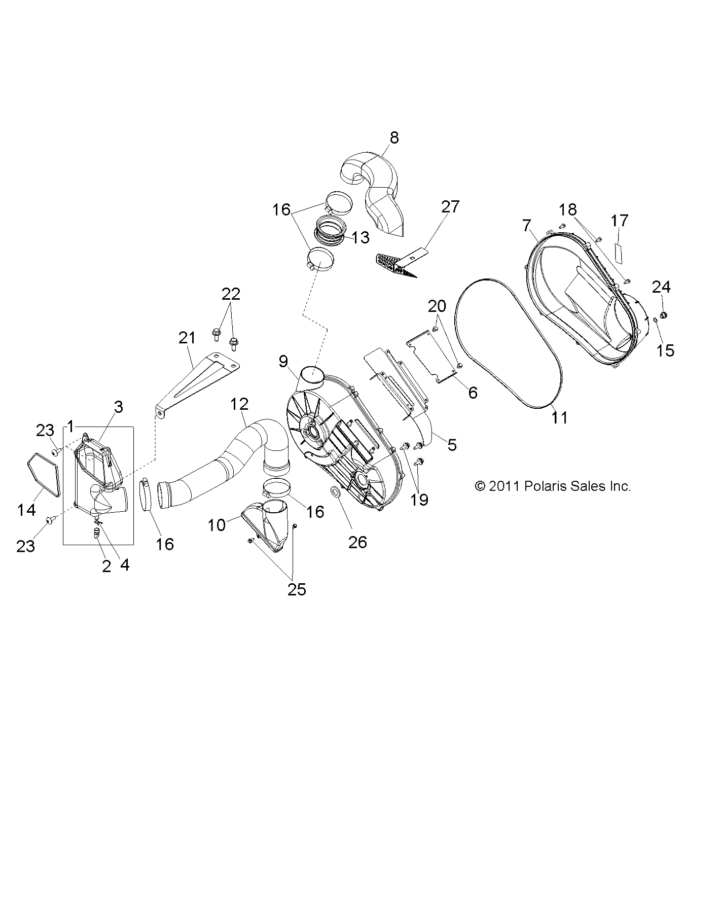 Foto diagrama Polaris que contem a peça 5438951