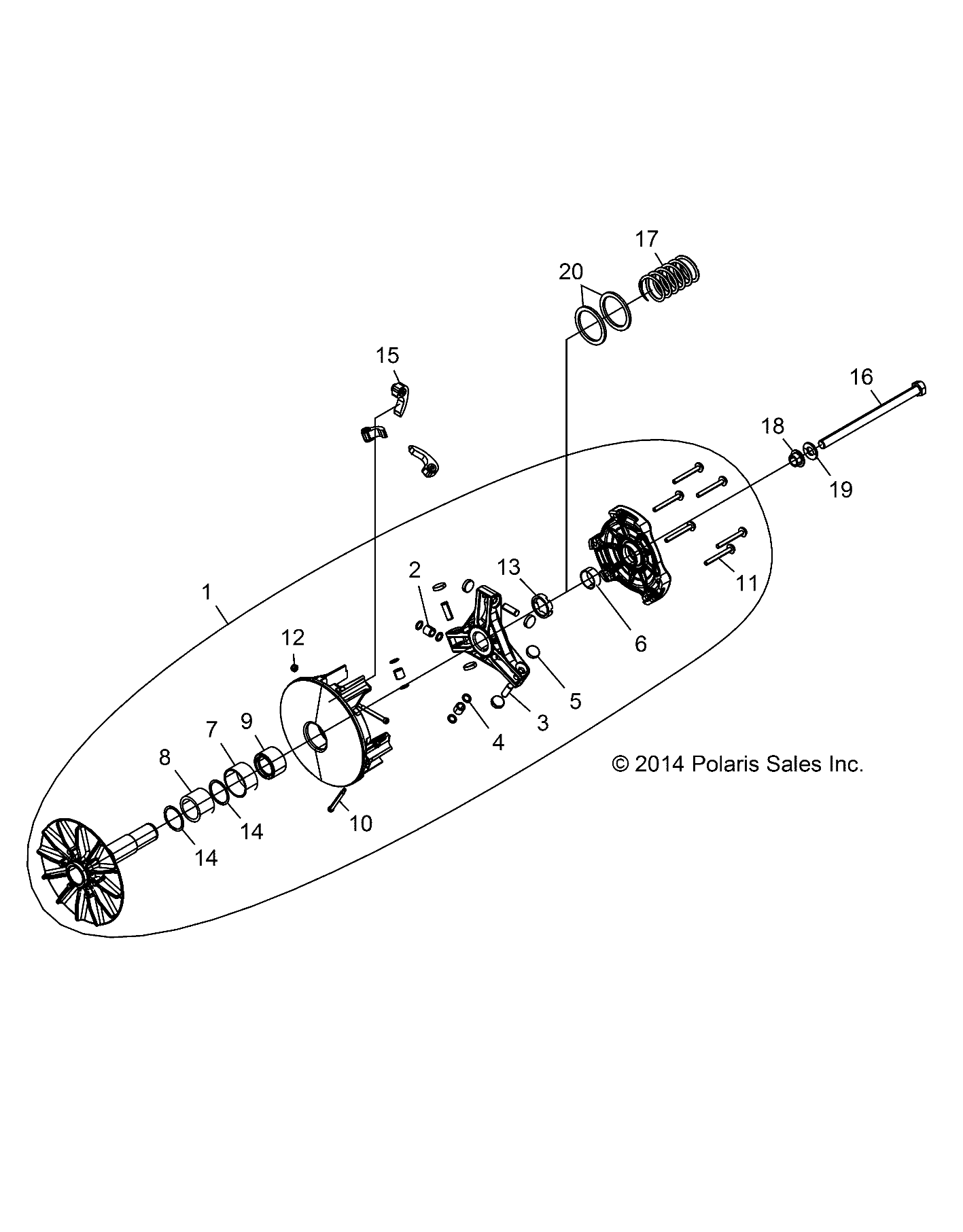 Foto diagrama Polaris que contem a peça 7044655