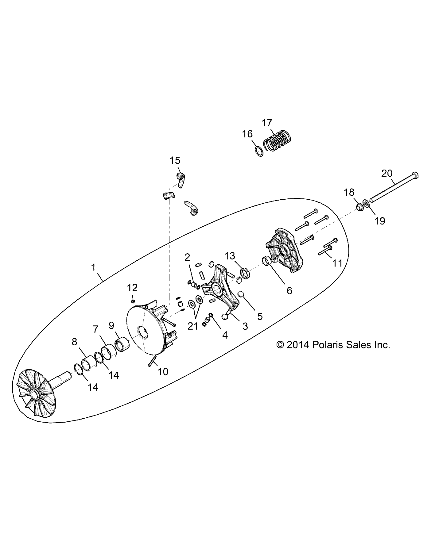 Foto diagrama Polaris que contem a peça 1323098