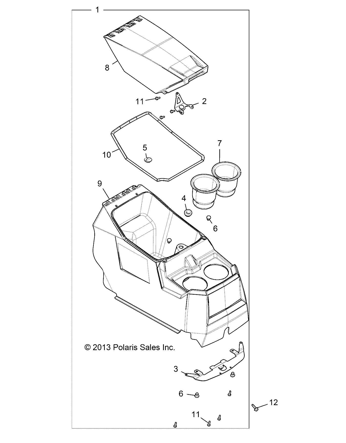 Part Number : 5450123-070 CONSOLE-CENTER LID BLK