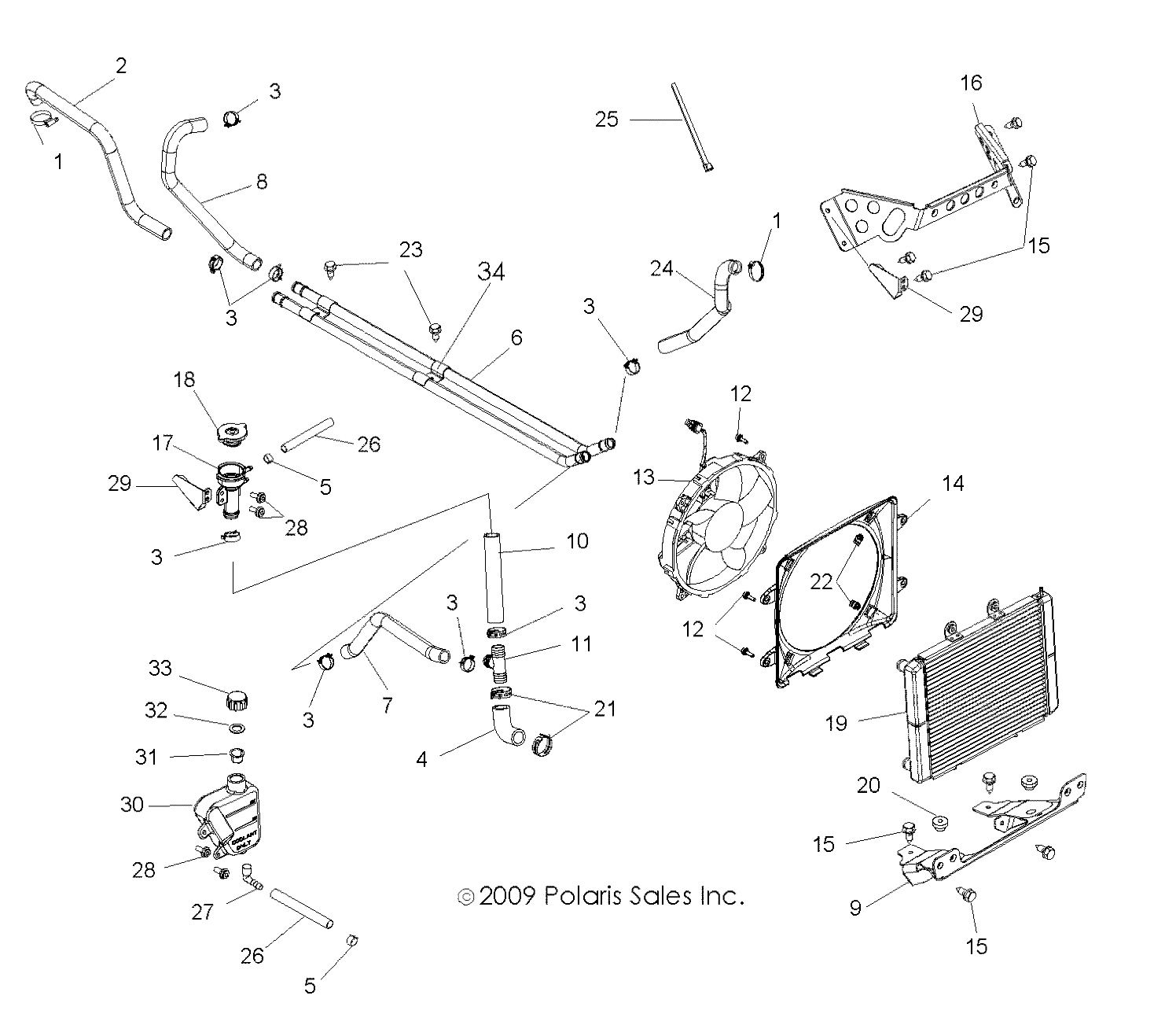 Foto diagrama Polaris que contem a peça 7080898