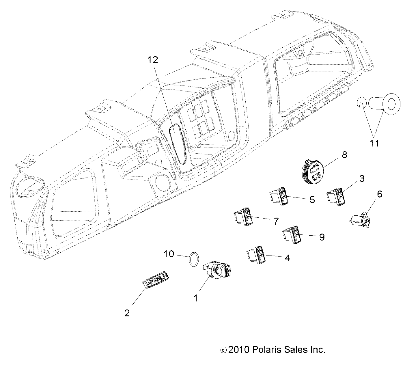 Part Number : 4013084 KEY SWITCH ASSEMBLY  48V