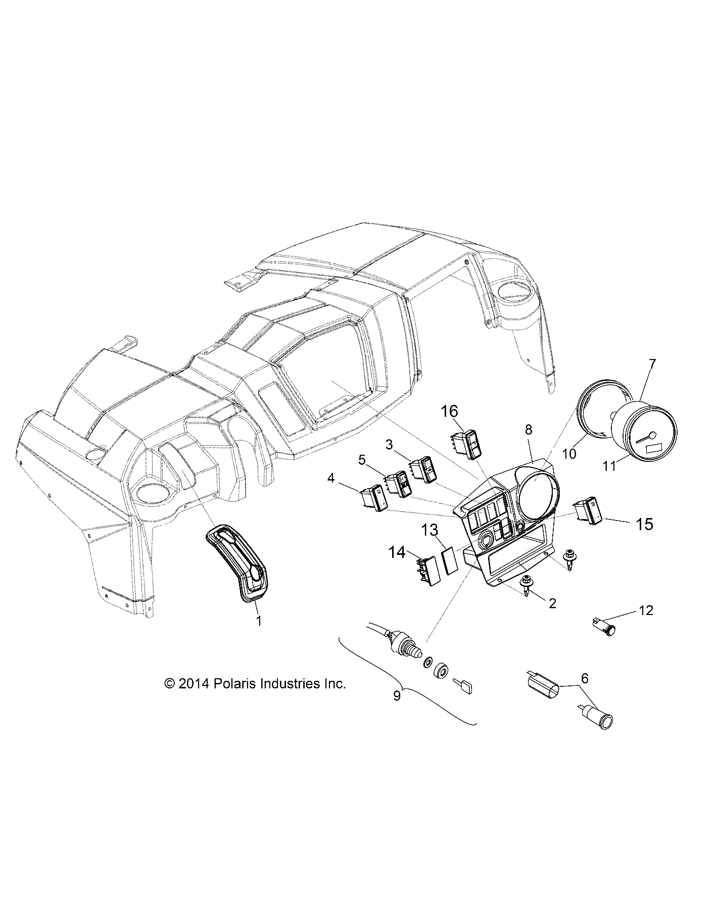 Part Number : 5438271-070 PANEL-DASH CONTROLS SPEEDO BLK