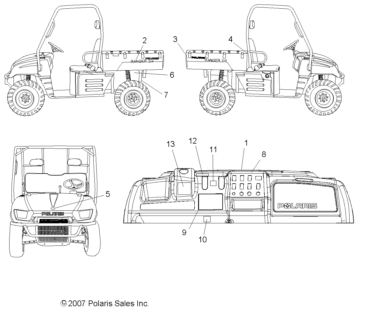 Foto diagrama Polaris que contem a peça 7173032