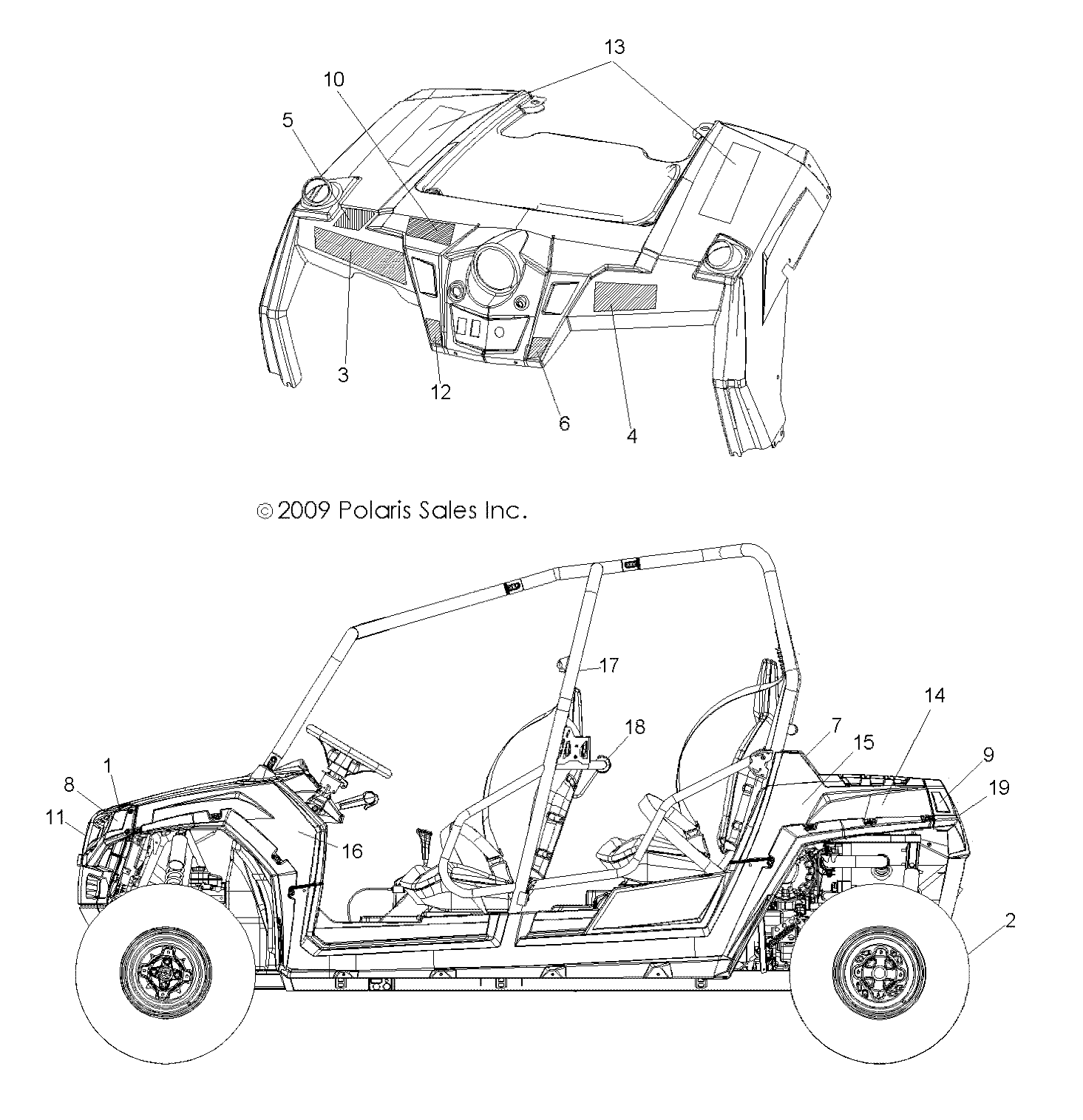 Foto diagrama Polaris que contem a peça 7176286