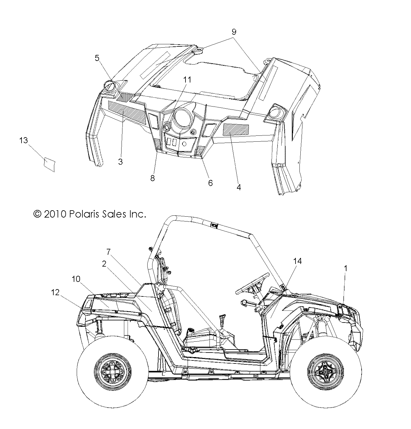 Foto diagrama Polaris que contem a peça 7176300