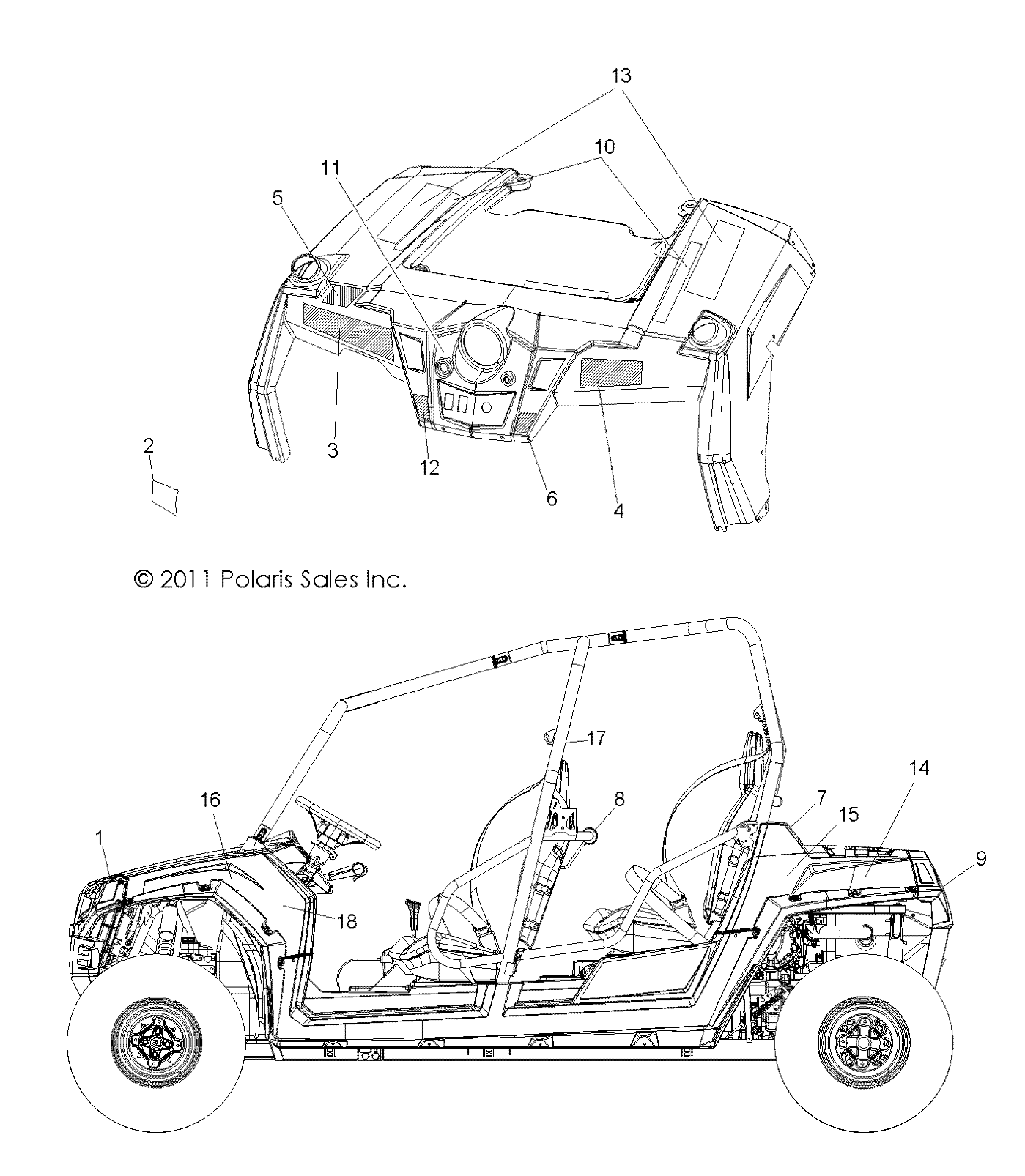 Foto diagrama Polaris que contem a peça 7177844