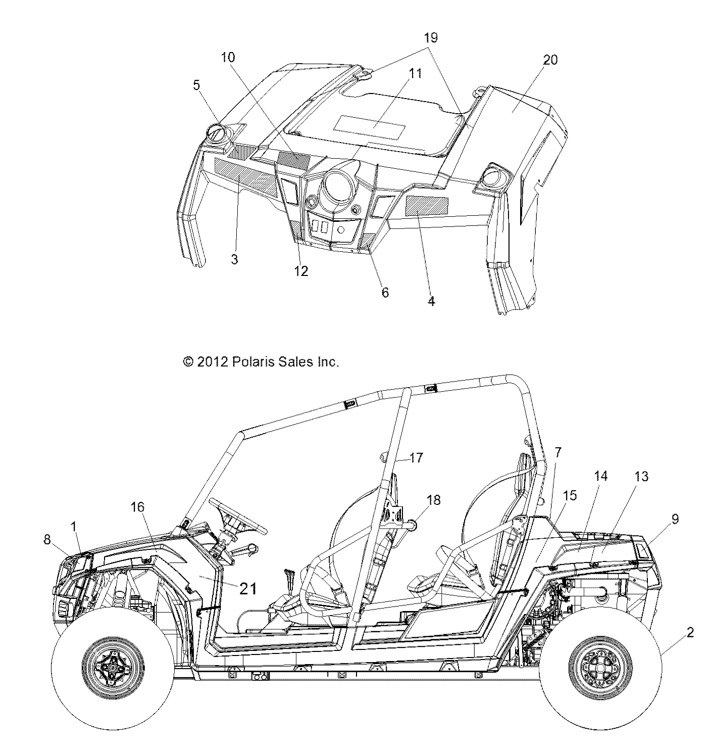 Foto diagrama Polaris que contem a peça 7175105