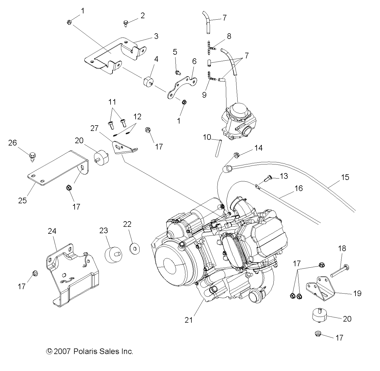 Foto diagrama Polaris que contem a peça 1015065-067