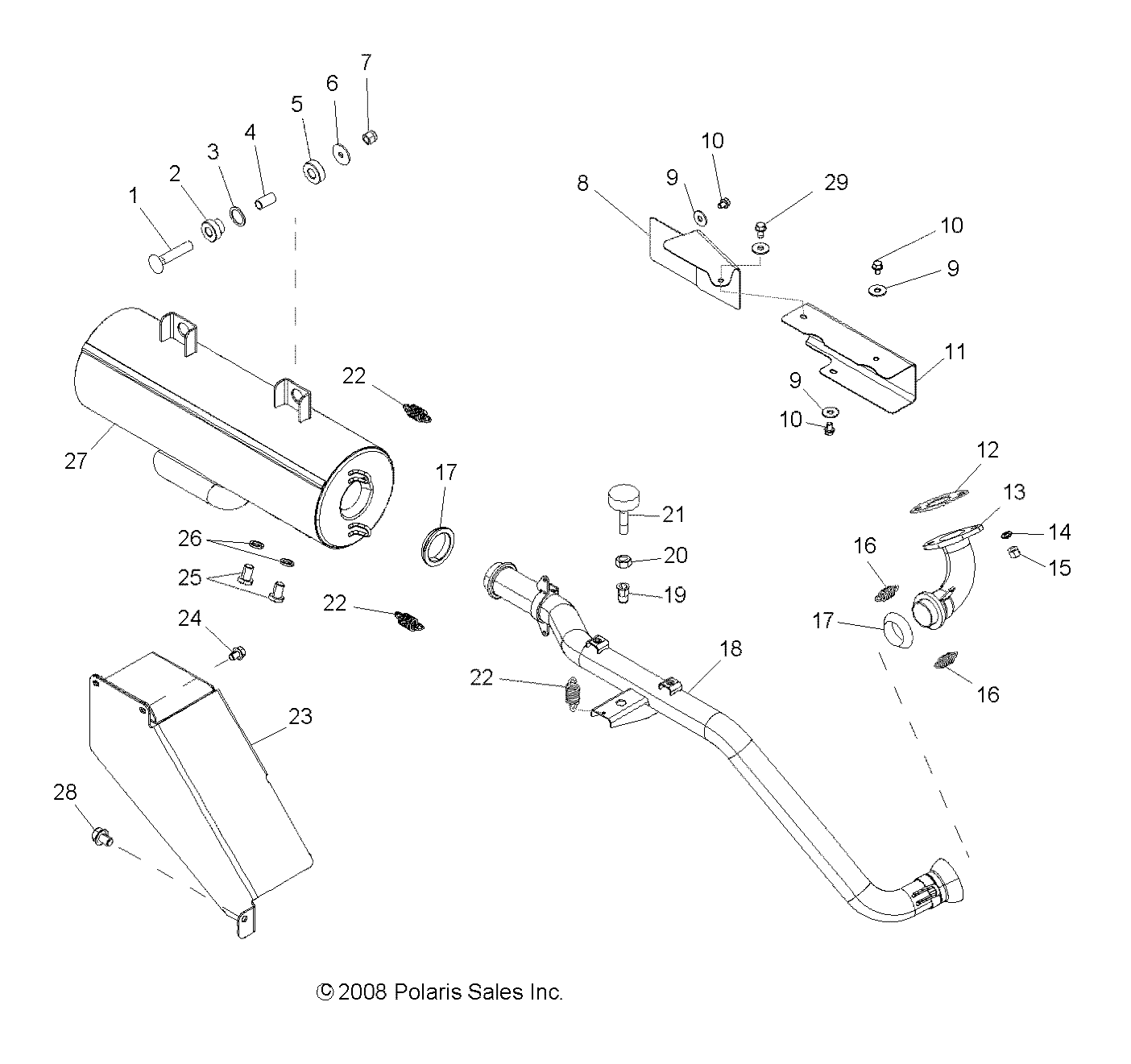 Foto diagrama Polaris que contem a peça 1261450-029