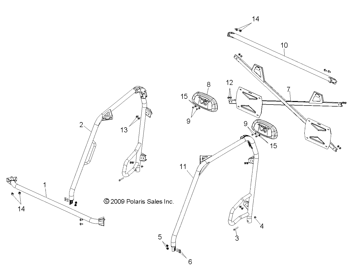 Part Number : 1017169-521 CENTER CAB FRAME WELD  TOP  BL