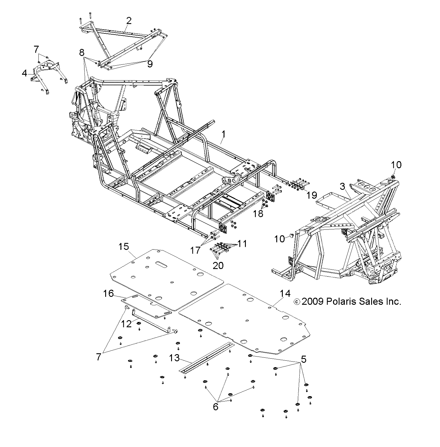 Part Number : 1017802-458 WELD-FRONT FRAME RZR 4 M BLK