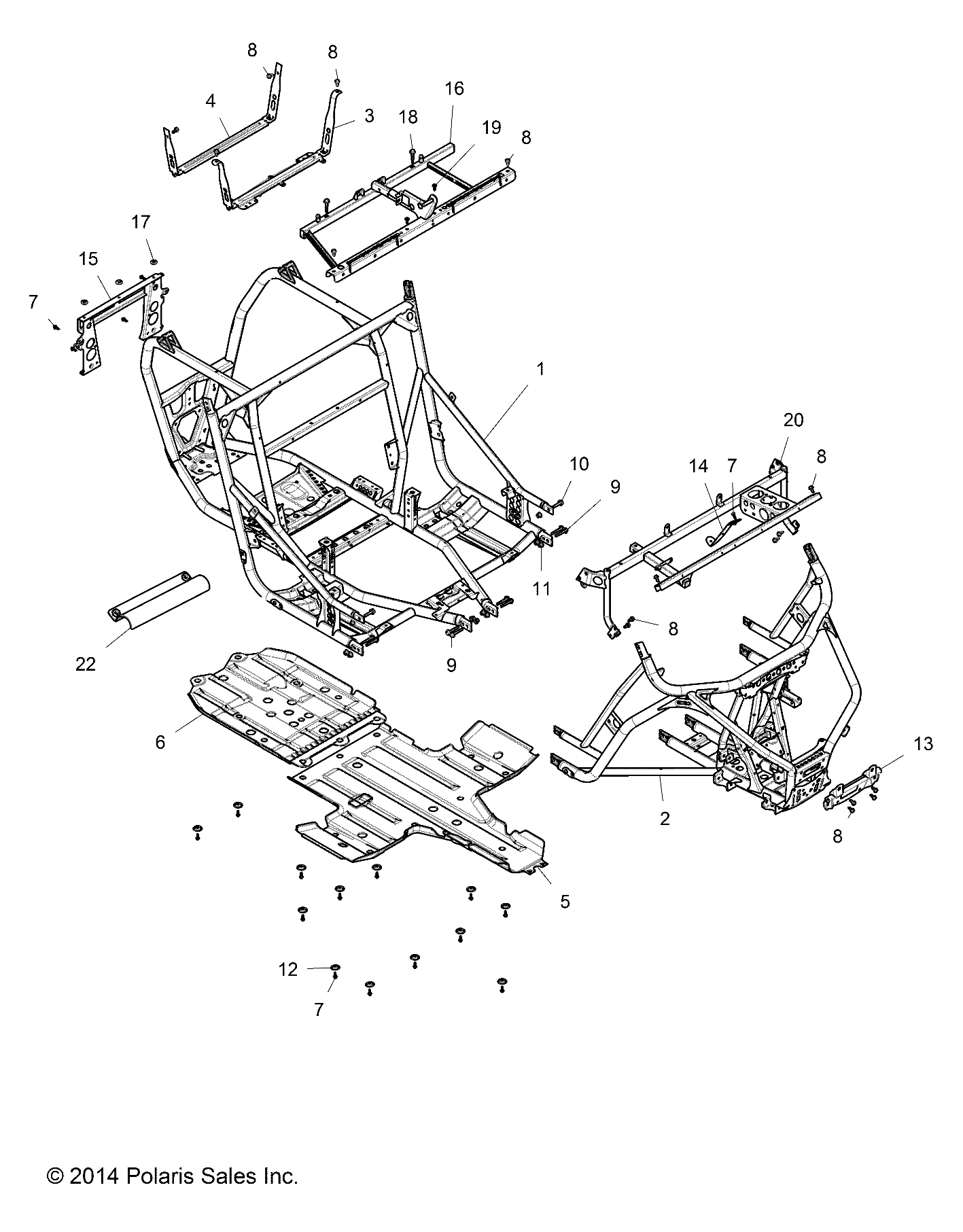 Part Number : 1021320-589 MAIN FRAME WELD  FRONT  ORANGE