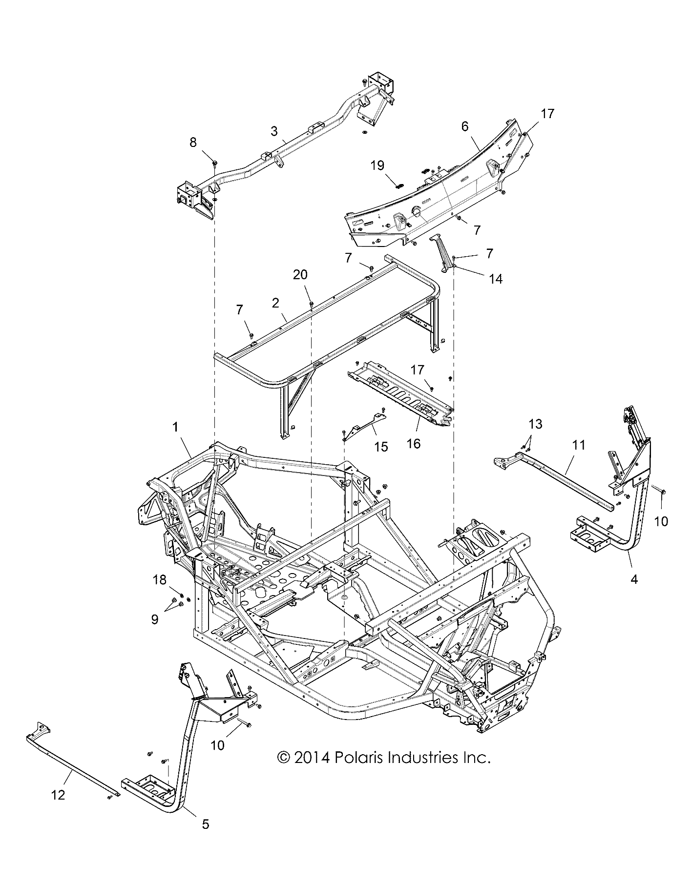 Foto diagrama Polaris que contem a peça 1020581-458