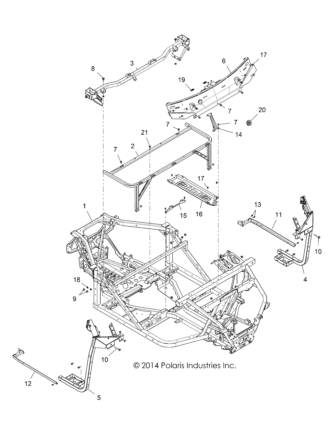 Part Number : 1023383-458 MAIN FRAME WELD  MUD  MATTE BL