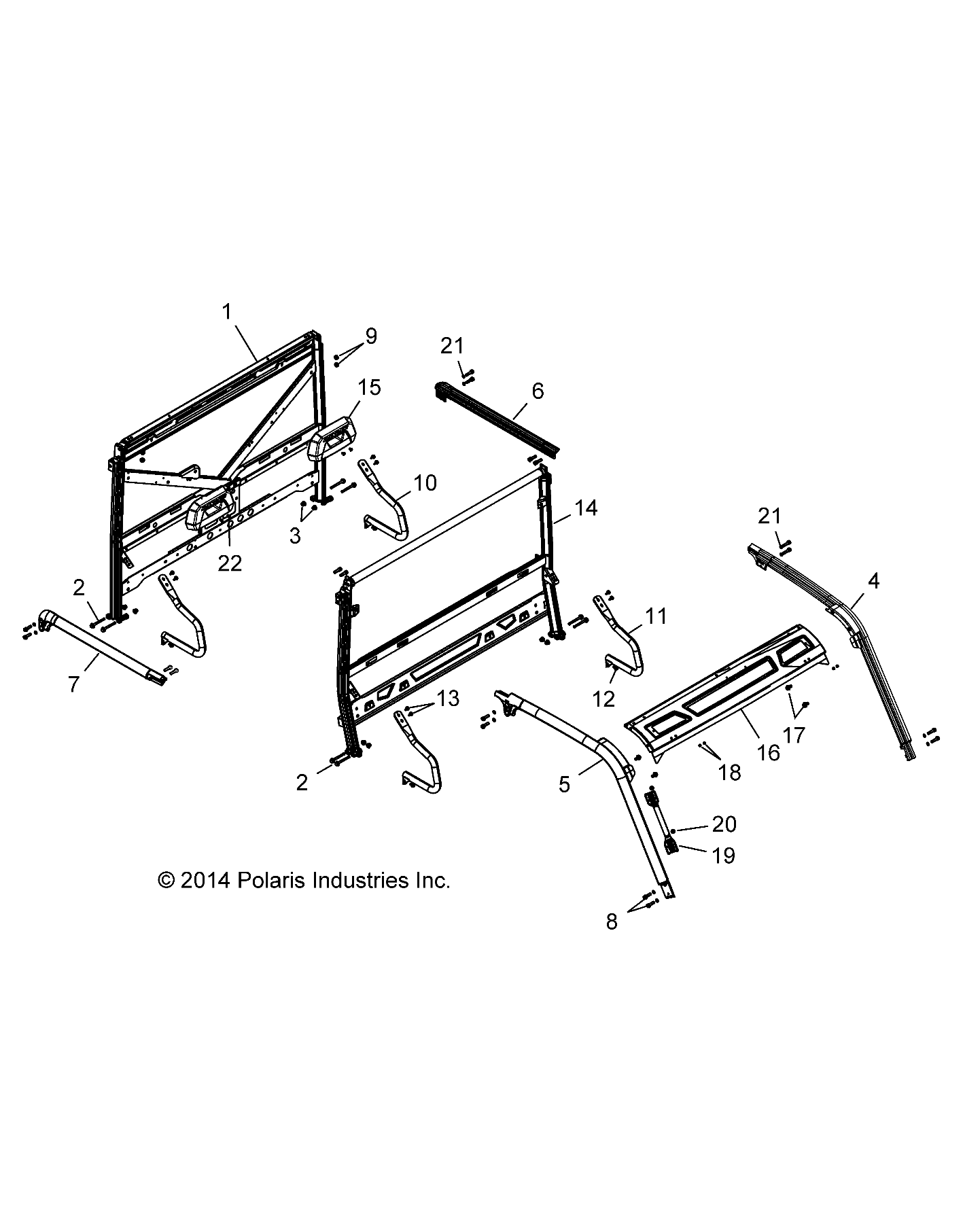 Part Number : 1021852-458 CAB FRAME WELD  REAR  MATTE BL