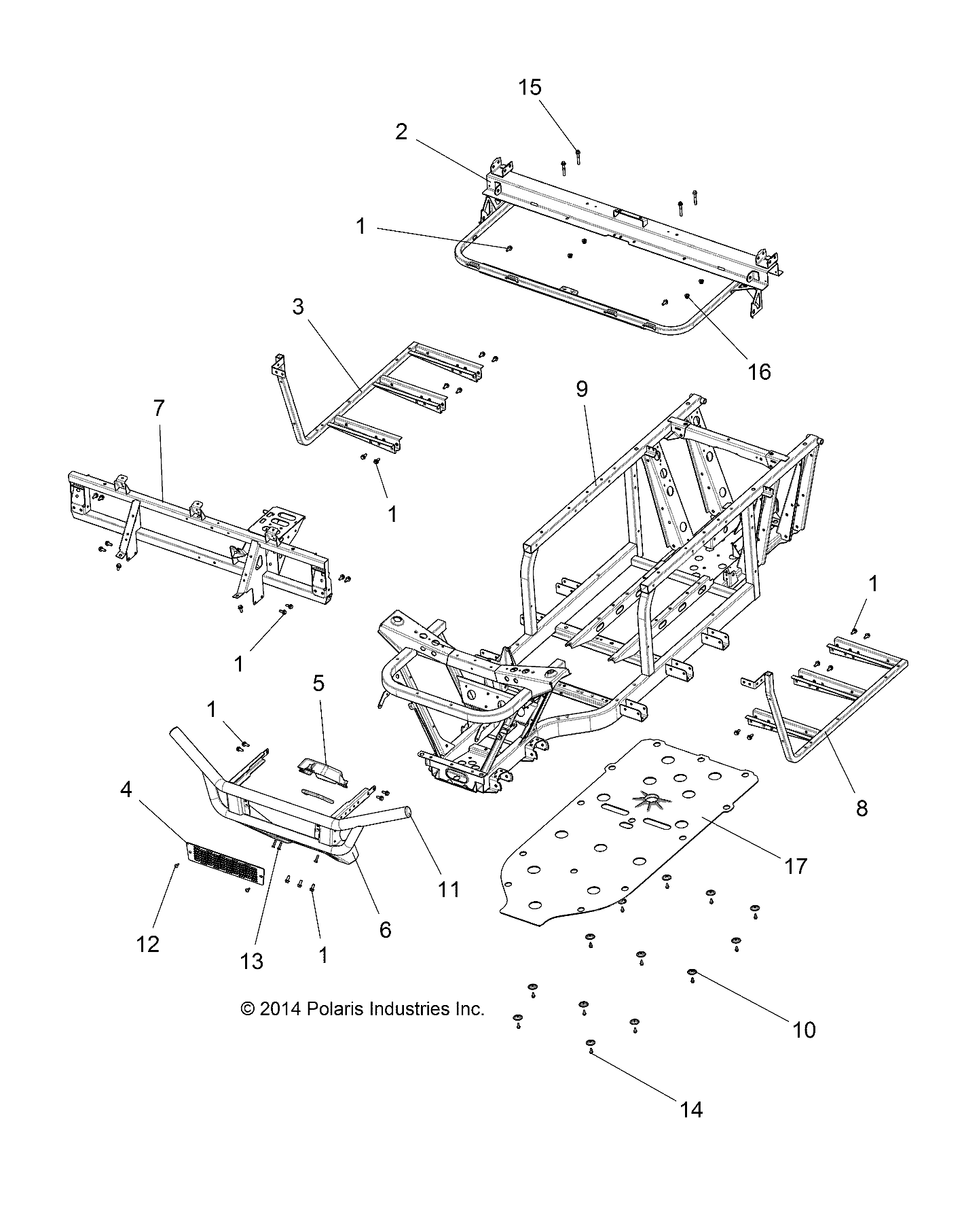 Foto diagrama Polaris que contem a peça 1020594-329