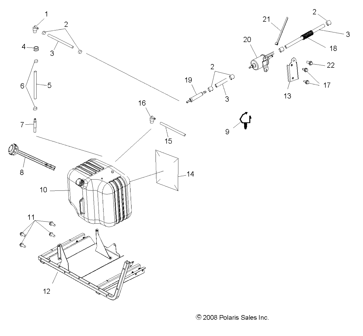 Foto diagrama Polaris que contem a peça 7080402