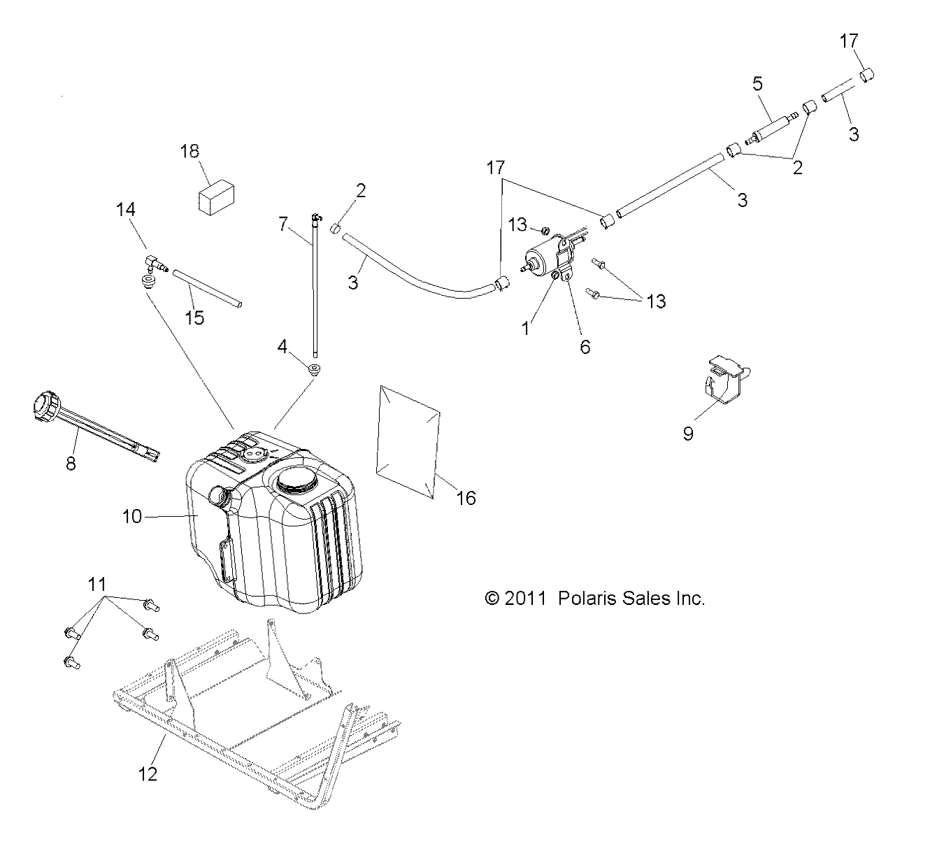 Foto diagrama Polaris que contem a peça 1240119