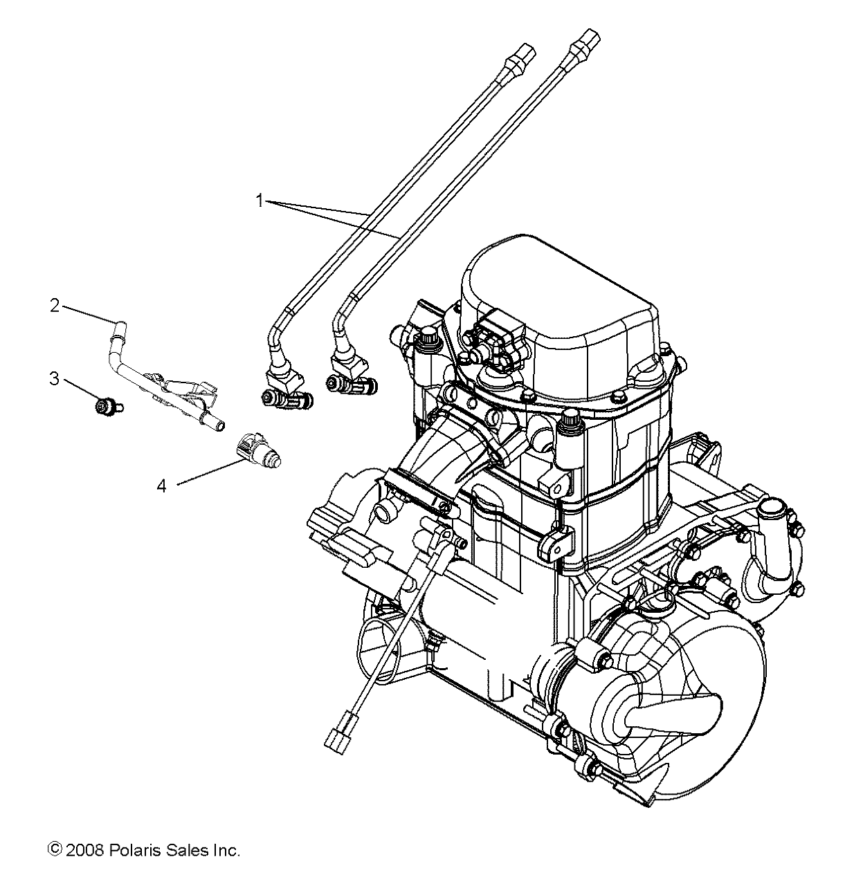 Part Number : 2520808 DUAL POINT FUEL RAIL  ATV