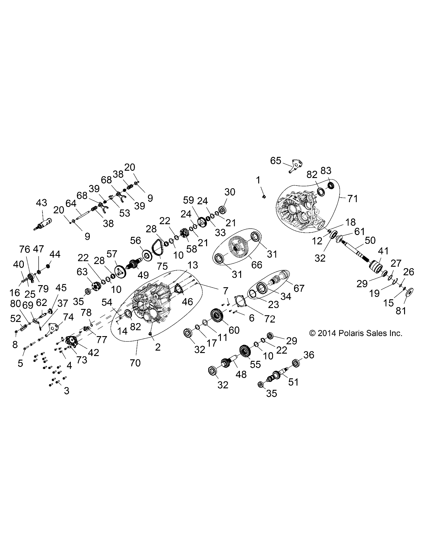 Foto diagrama Polaris que contem a peça 1333349