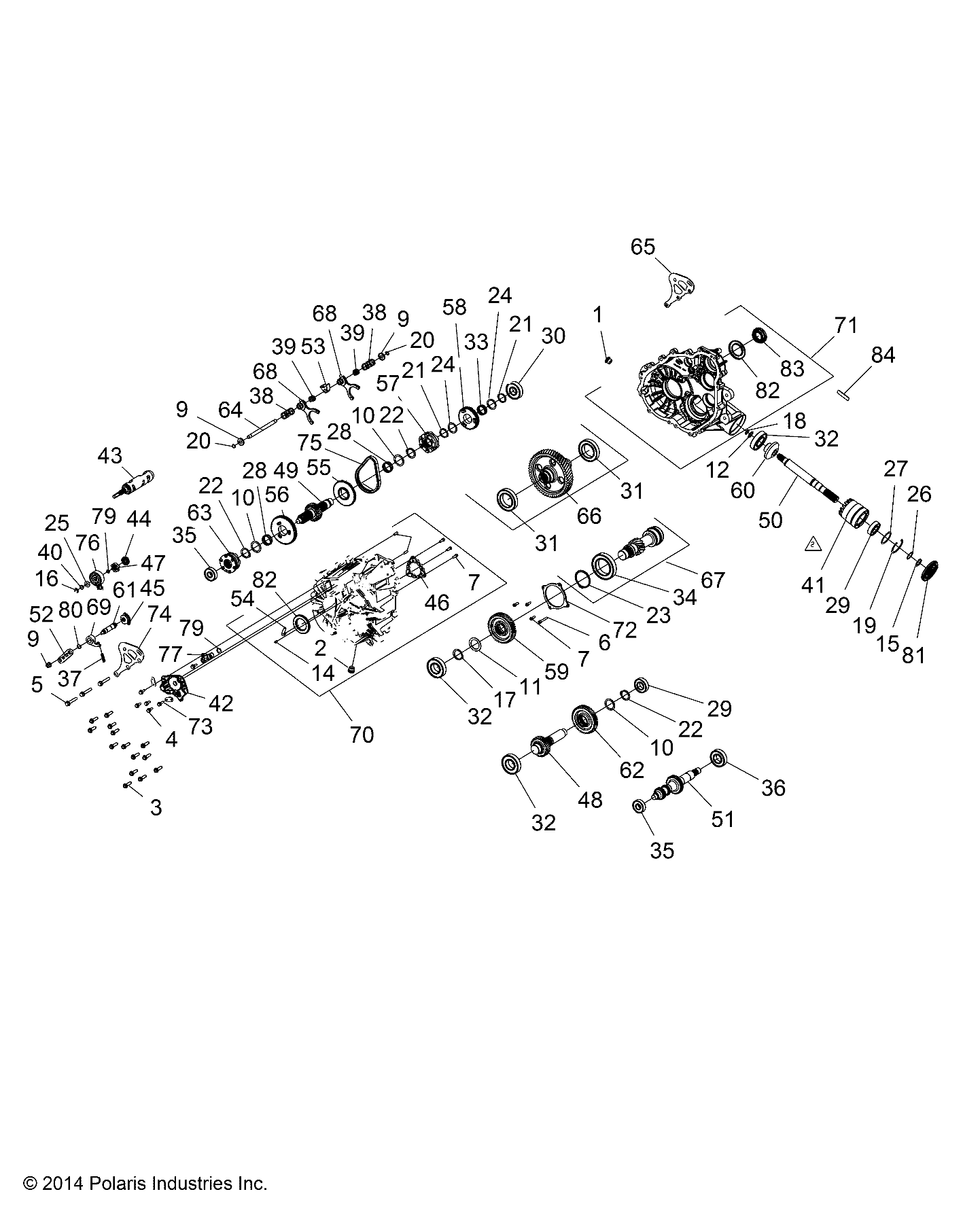 Part Number : 1333363 COMPLETE GEARCASE ASSEMBLY