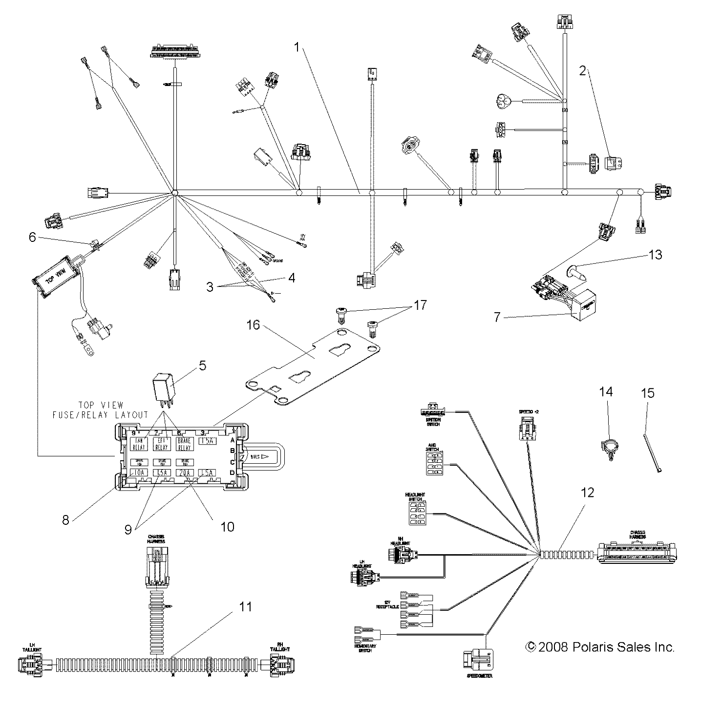 Part Number : 2411291 CHASSIS HARNESS  4X4  700