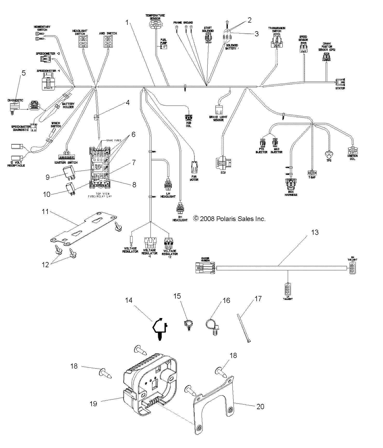 Foto diagrama Polaris que contem a peça 4012150
