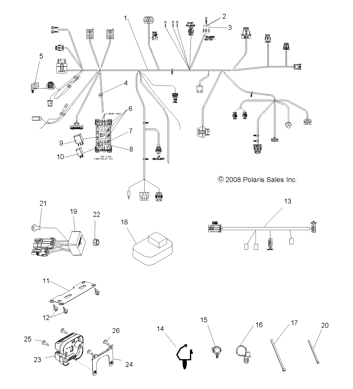 Foto diagrama Polaris que contem a peça 2411216