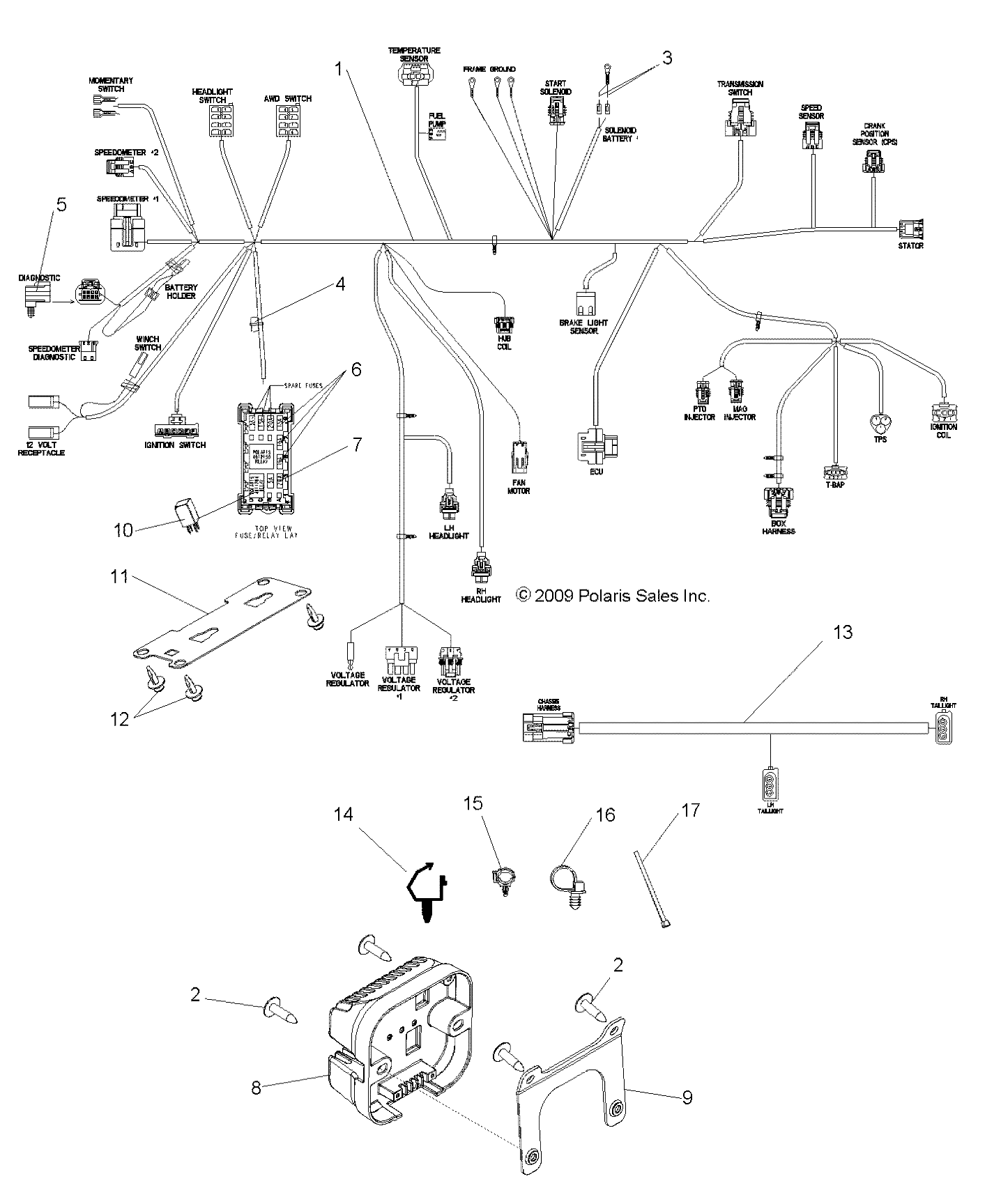 Foto diagrama Polaris que contem a peça 5252587