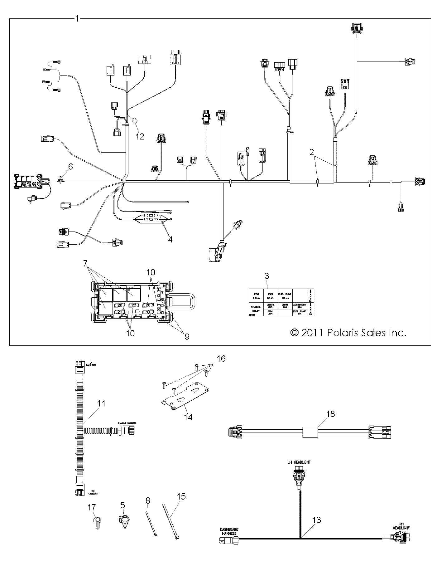 Foto diagrama Polaris que contem a peça 5253675