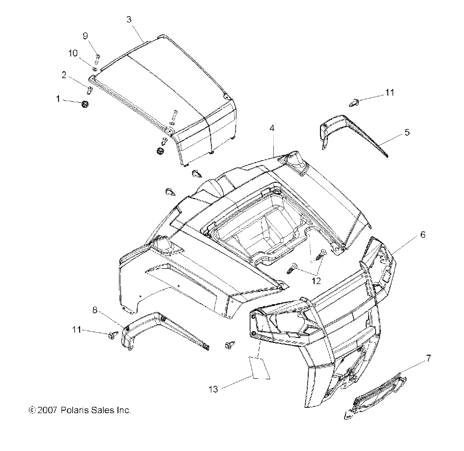 Part Number : 2633388-293 ASM-HOOD INDY RED RAZOR