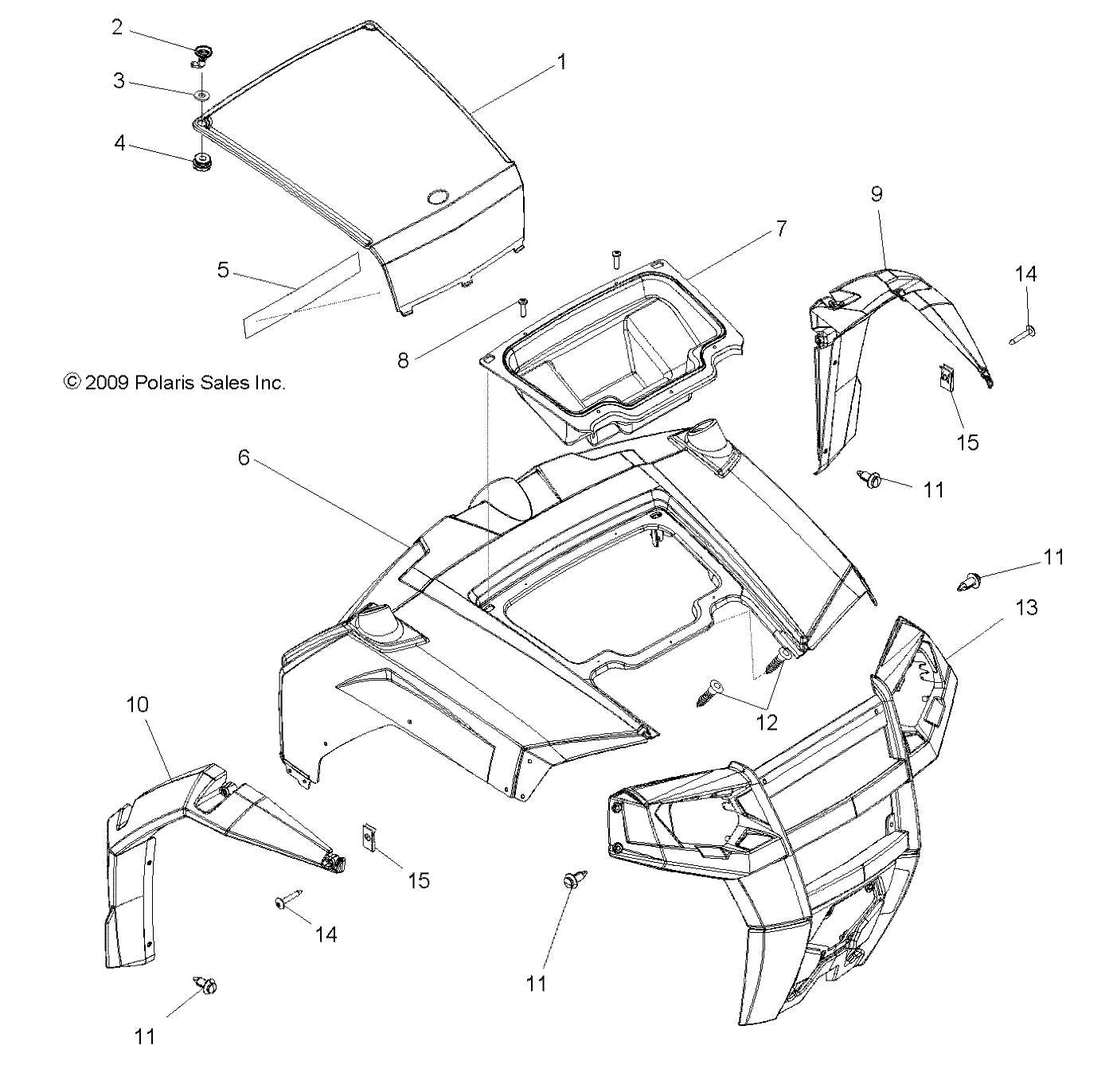 Part Number : 5437860-590 HOOD-CENTER ACCESS DIP BLK CRB