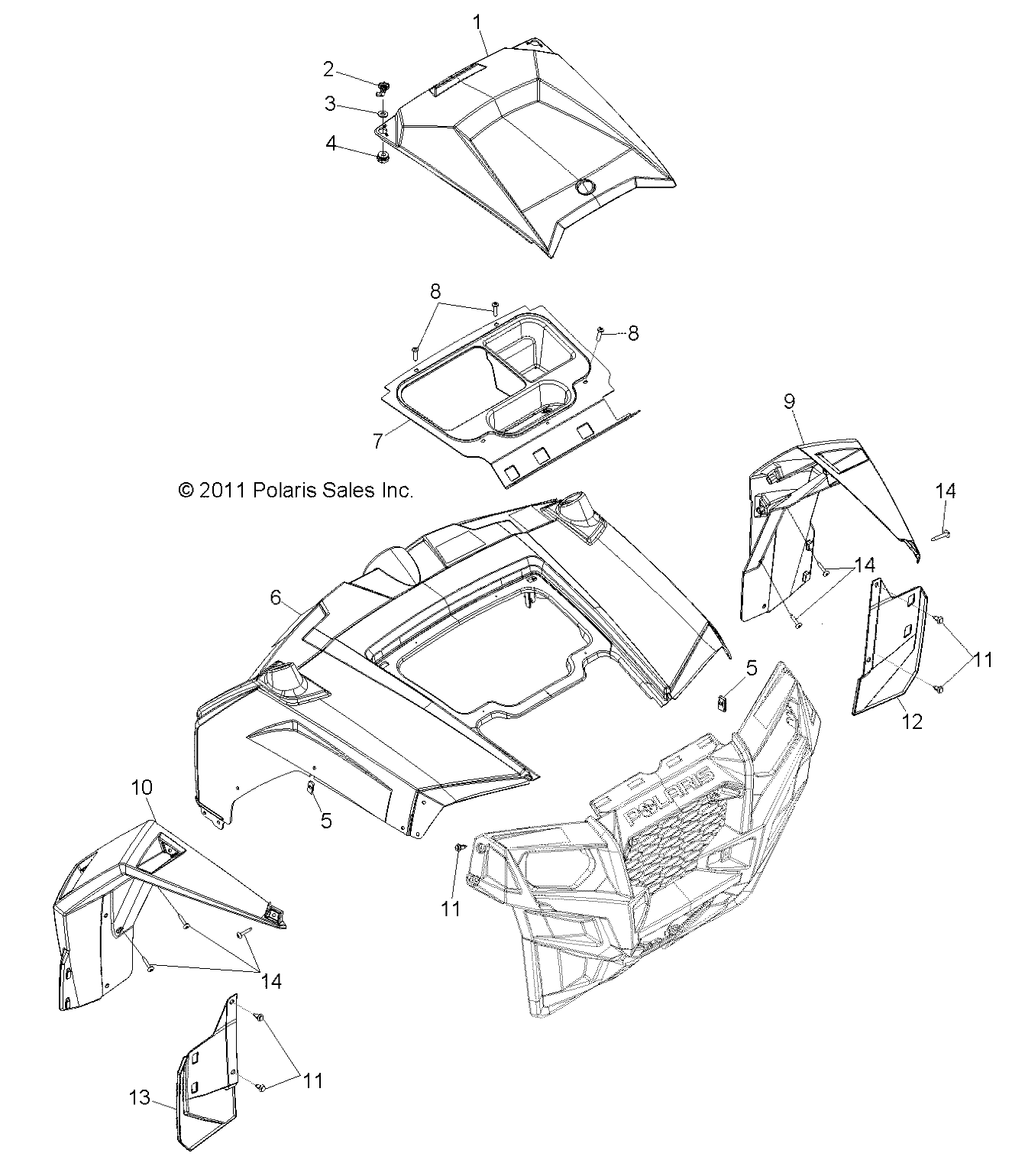 Foto diagrama Polaris que contem a peça 5438728-070