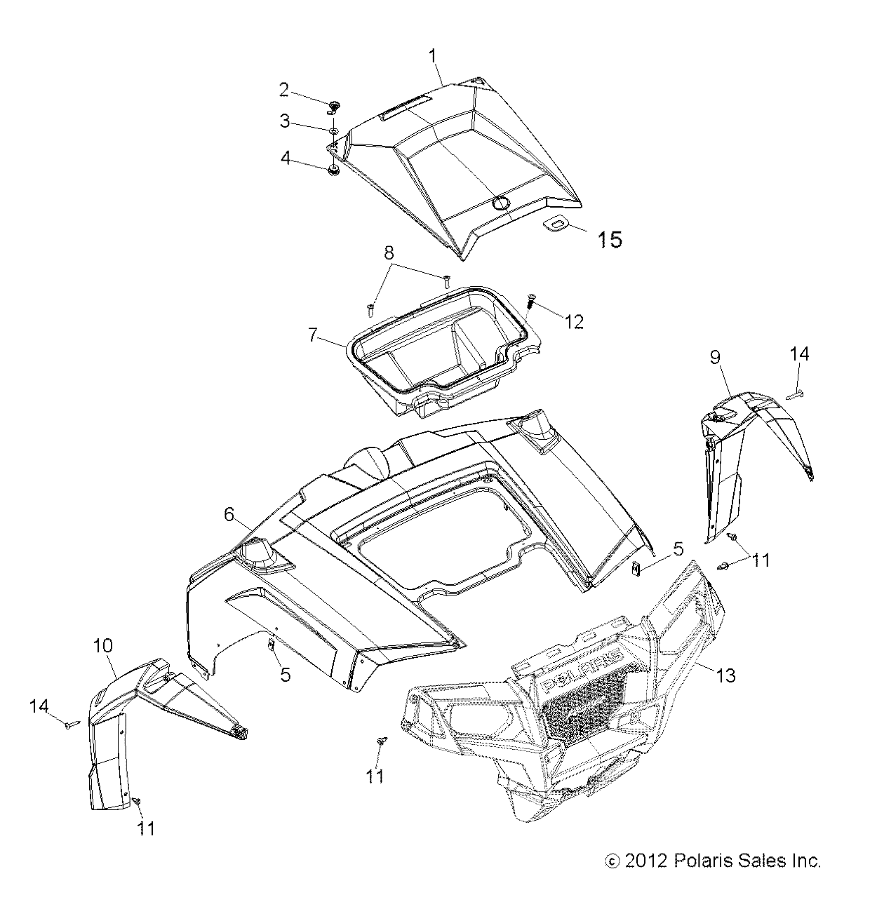 Part Number : 2634053-620 HOOD ASSEMBLY  BLUE FIRE