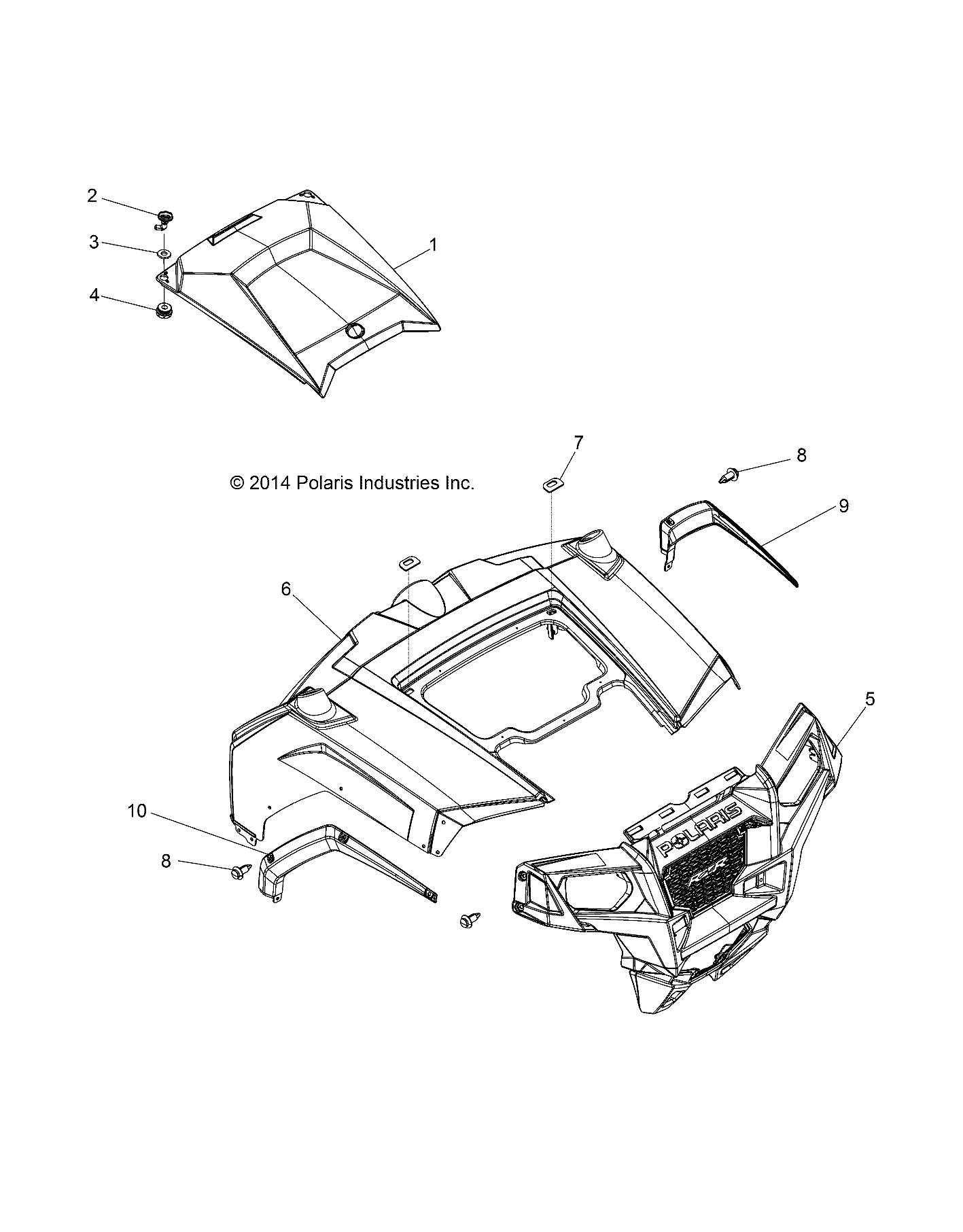 Part Number : 5438575-599 CENTER ACCESS HOOD