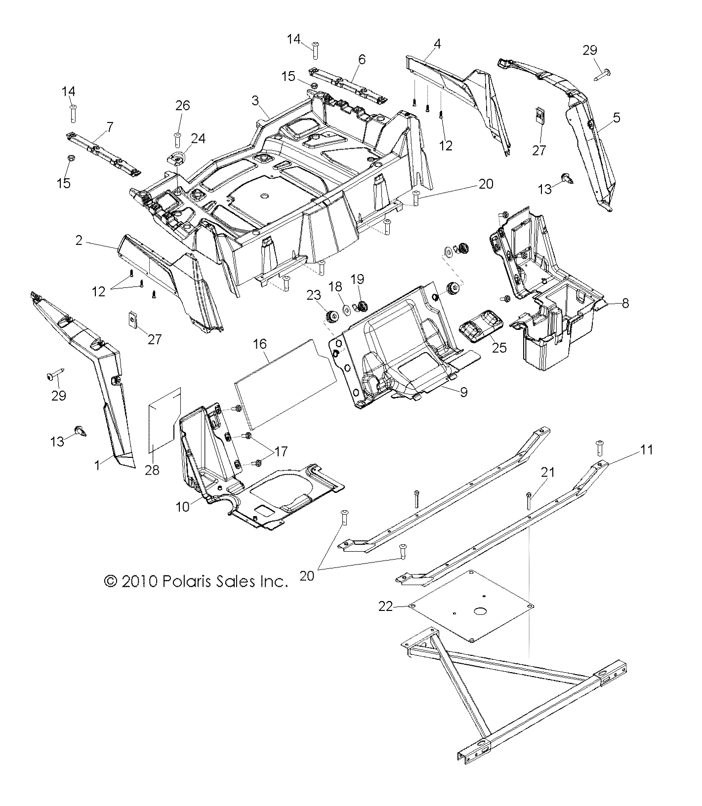 Foto diagrama Polaris que contem a peça 5437474-538